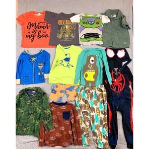 Boys 4T Clothing Bundle Lot 12pc Pajamas Shirts Spider-Man Paw Patrol Buzz Light